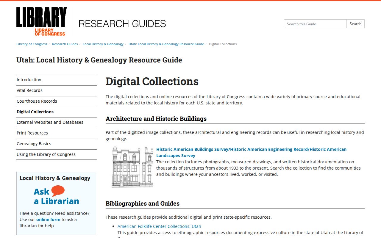 Clinton previous residents research reference from the Library of Congress Utah local-history guide