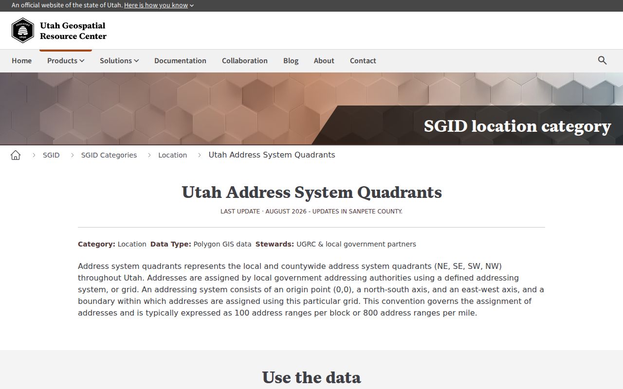 Clinton ZIP code directory reference showing Utah address-system quadrants